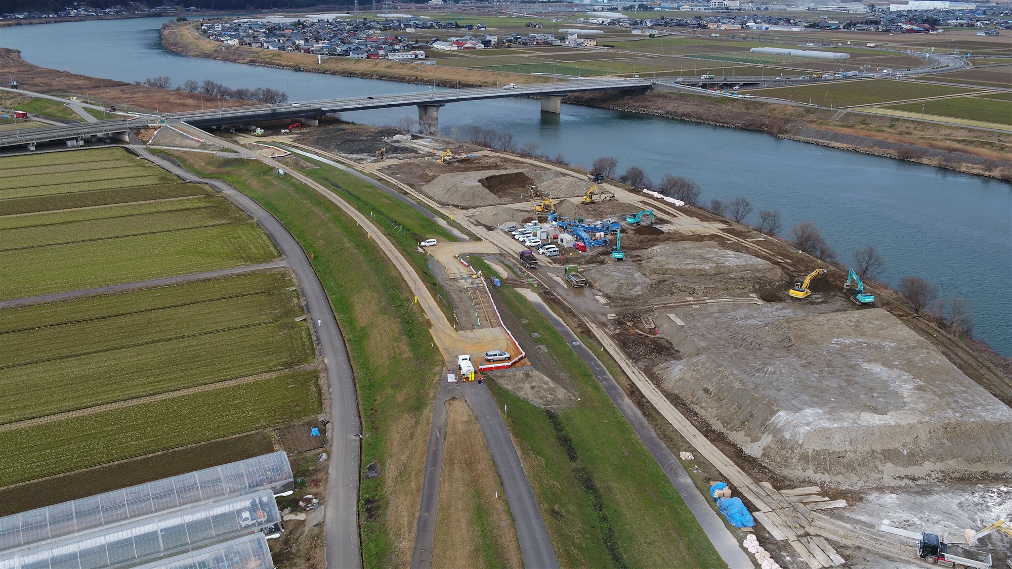 日野川下江守地区上流部河道掘削他工事